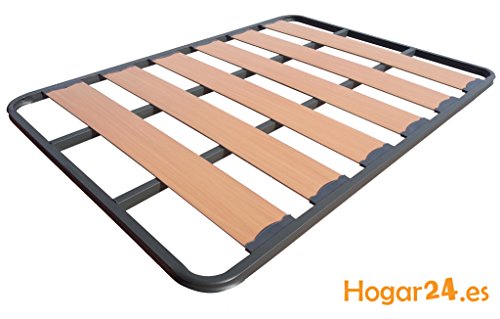 HOGAR24 ES Somier Lama Ancha Reforzada con Tacos Anti-Ruido Sin Patas, 90x180