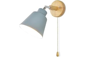 LZGS Go Swing Bands Applique murale avec prise Macaron Applique murale avec interrupteur E27 Type de lampe Bois Lampe de chevet pour salon et chambre Réglable Prise Applique murale 110/220v (Gray)