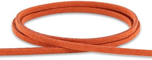 Auroris- Faux suede leather cord - flat 3 mm - length / colour selectable - variant: 2m / orange