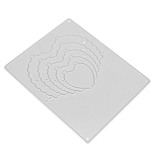 Amazingdeal365 5 PCS Herz Metall Form Schablonen Schneiden DIY Dekor Sammelalbum Karten Buchzeichen Lesezeichen als Geschenk für Freunde Geburtstag Kinder,Kindergarten Hobby Schule Handarbeit Unterricht usw. Ein tolles Geschenk!