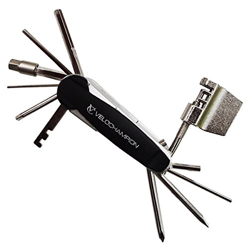 VeloChampion Bike "Gooj" Multi-18-Tool mit Kettennieter und Tasche - Fahrrad-Kombiwerkzeug 18 MultiTool