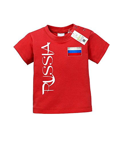 RUSSIA FAHNE – RUSSLAND – BABY – Rot – T-SHIRT by Jayess-Baby Gr. 92/98