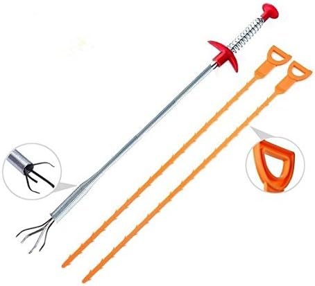 Drain Snake, Vanyda 23.6 inch Hair Clog Remover Cleaning Tools Spring Pipe Dredging Tools Household Hair Cleaner for Kitchen Sink, Bathroom Tub, Toilet