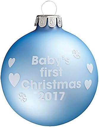Baby's Boy First Christmas 2017 - Blue Christmas Tree Bauble