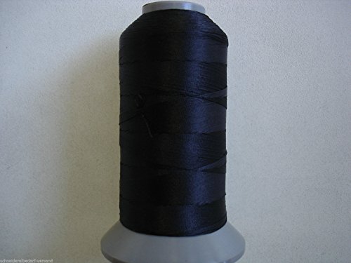 1000m Nähgarn, Ledergarn 40 N, Farbauswahl, Filament Garn für Leder (Schwarz)