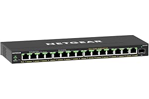 NETGEAR Switch Gigabit Ethernet | PoE Plus 16 Puertos GS316EP | Switch Gigabit Ethernet con 15 Puertos PoE+ a 180 W, 1 Puerto SFP de 1G, Montaje de sobremesa o en Pared