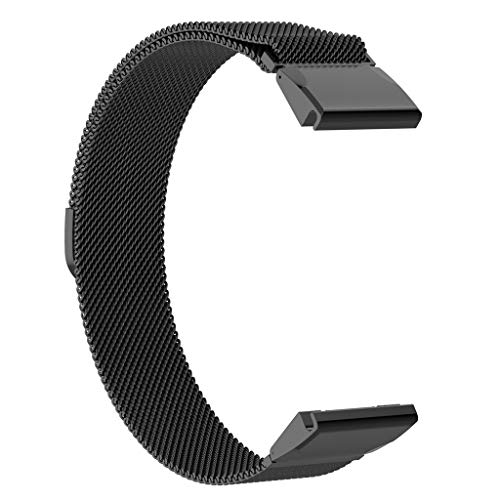 Preisvergleich Produktbild Mumuj Milanese Edelstahl Armbanduhr, Magnetic Edelstahl Uhrenarmband Smart Watch Unisex Ersatzband Band Uhrenarmband für Garmin Forerunner 945 Smart Watch (Schwarz)