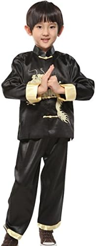 Yodensity Boys Tang Suit Embroidered Dragon Kung Fu Outfits Traditional Chinese Costume