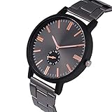 LuckhomeHerren Mode Sport Analoger Quarz Uhr Beiläufig Ultra-Thin Dial Edelstahl Mesh Armbanduhr Maenner Neue männer Uhr Edelstahl Uhr männlich Quarz Legierung gürtel Casual Armbanduhr（Schwarz）