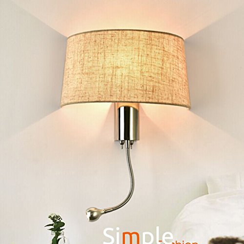 Preisvergleich Produktbild Unbekannt Wandleuchten Moderne Kurze Bett Wandleuchten LED Nacht Leselampe Hotel Wohnzimmer Wandleuchte, Tischleuchte E27 Beleuchtung (Farbe : Leinen)