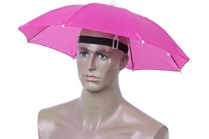 Broadroot Kopf-Regenschirm, Anti-Regen, zum Angeln, als Sonnenschirm, Hut für Erwachsene Einheitsgröße rot