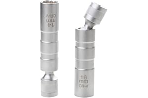 DAJASD 2 Pezzi 14/16mm Chiave Candela, Universale Magnetica Chiavi Candelette, Candela a 12 Angoli 3/8" Presa per Candela Strumento di Rimozione, Magnetica Chiave per Candele, Auto