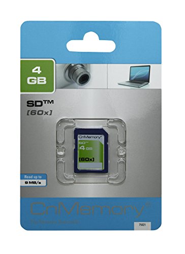 CnMemory 4GB SecureDigital Card (SD) silver HighSpeed Technologie 60x Speicherkarte
