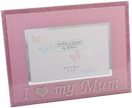 Pink Glass Photo Frame Mum, gift