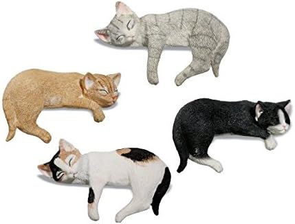 Osiris Trading UK Set of 4 Sleeping Cats Ornaments Shelf Sitters Figurines