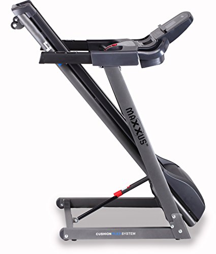 MAXXUS Laufband 4.2i mit Dämpfungssystem, klappbare Lauffläche, 16km/h und 12% Steigung (mit Spindelmotor). Solide MAXXUS Qualität. Perfekte Dämpfung der Lauffläche. Pulsmessung, HRC-Programme, BMI-Messung, 36 Trainingsprofile, Tablet-Halterung, Transportrollen. - 4
