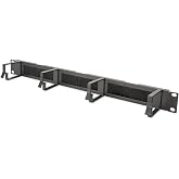 DIGITUS Cable Management Panel with Brush Strip - 1U - 4 Guide Brackets 44 | 19" 1U - For Network Cabinets &amp; Network Cables -