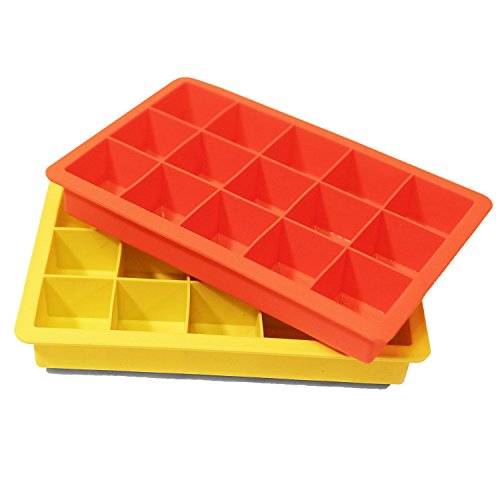 2er Pack - 15er Silikon Eiswürfelform, Pralinenform, Schokoladenform etc. | 100% BPA Frei | geschmacksneutral und geruchsfrei | Maße 33x33mm