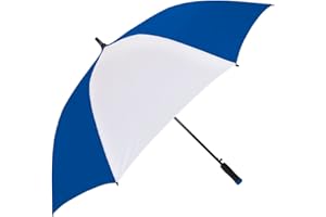 STROMBERGBRAND UMBRELLAS The Ultra Value 58" Large Oversize Automatic Open Windproof Golf Umbrella, Strong Fiberglass Oversize Golf Umbrella with Two Tone Foam Handle, Heavy Duty Umbrella for Men & Women, Royal blue /White,