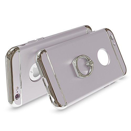 iPhone 6 6S Ring HÃ¼lle HandyhÃ¼lle von NALIA, Schutz-Cover mit 360-Grad Fingerhalterung, DÃ¼nnes Hard-Case mit StÃ¤nder, Slim Backcover Etui matt metallisch fÃ¼r Apple iPhone 6S 6 Smartphone - Silber