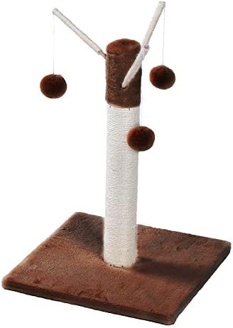 Pawstory Cat Tree Scratching Post Cat Scratcher Activity Centre with Natural Sisal Toys, Brown