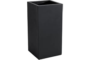 VIVANNO Jardinière Cache-Pot Colonne en Fibre de Verre Anthracite Bloc 60x30x30