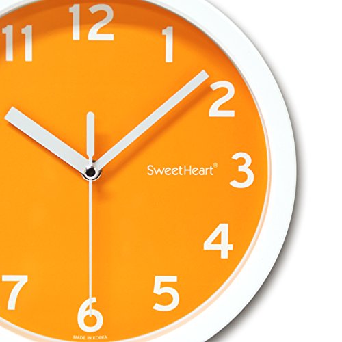 Decowall DSH-S22OR Nicht Tickende Stille Wanduhr Modern für Wohnzimmer Küche Büro (Orange, 22.5cm) - 3