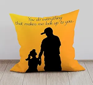 DreamVio Soft Fabric Cushion, Pillow for World's Best Dad,Pyare Papa,Gifts for Daddy,Grandpa on Birthday's & Father's Day Color : Orange Size : 12 x 12 inch Design 58
