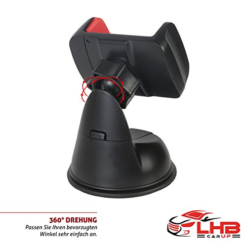 Robuste Universal Handyhalterung fÃ¼r Auto Windschutzscheibe, Armaturenbrett, Schreibtisch uvm. mit 360Â° drehbarem Kugelgelenk und extra KlebeflÃ¤che auf dem Saugnapf
