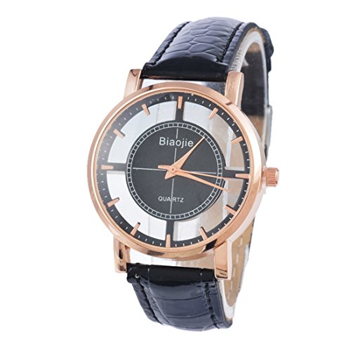 Souarts Damen Schwarz Klar Zifferblatt Armbanduhr Quartzuhr Analog mit Batterie Souarts Damen Schwarz Klar Zifferblatt Armbanduhr Quartzuhr Analog mit Batterie