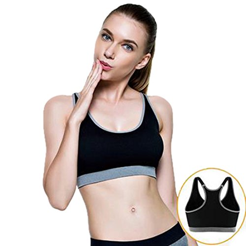 Jewelry_Awesome Komfort Damen Starker Halt Gepolsterter Push up Ohne Bügel Sport BH Bustier Stretch Sports Bra Top Für Yoga Fitness-Training - 5
