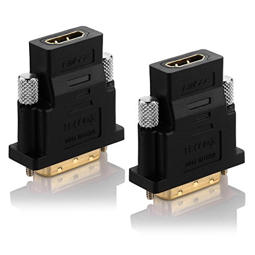 DVI auf HDMI, Swees 2-Stück Vergoldet DVI-D zu HDMI Male zu Female Kabel HDTV Adapter Konverter | DVI-D Stecker (24+1) auf HDMI-Buchse | Full HD-fähig | Vergoldete Kontakte | Geeignet für PC, Notebook, PS4, Xbox One, TV, Beamer uvm. - 6