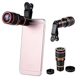 Lente de Cámara de Smartphone, yougika 12 x Universal óptico telescopio lente enfoque Manual Lente de la cámara con clip universal para iPhone 6S/6/6 Plus/6S Plus/5S, Y Más (12 x)