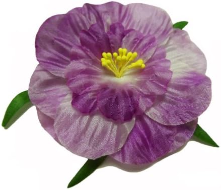 Cuteque International 6-Pack Lavender Soft Silk Cosmo Flower with Yellow Peep Center, 3-Inch
