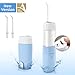 Produktbild Elektrische Mobil Munddusche, Morpilot Kabellos Portabel Zahnreiniger, IPX7 Wasserdicht Oral Irrigator, Tragbarer Platzsparender Reisemunddusche mit 2 Düsen, 3 Modi, Abnehmenbarem Wassertank für Reise