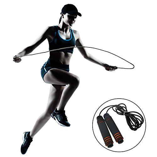 Bystep Jump Seil, einstellbare schwere schnelle Geschwindigkeit Kabel Skipping Seil mit komfortablen Griffen, Fitness Exerciser Springen Jump für alle Altersgruppen und Workout - 6