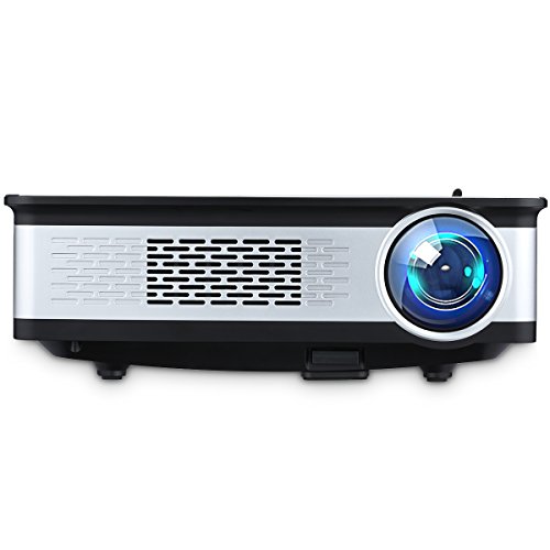 Excelvan – 3300 Lumens Beamer 1080p 720p Multimedia Projektor Native 1280 * 768 Pixels mit HDMI, VGA, 2*USB, AV Schnitstelle, für Heimkino, Spiel, Outdoor, 5.8 Zoll (Z720)