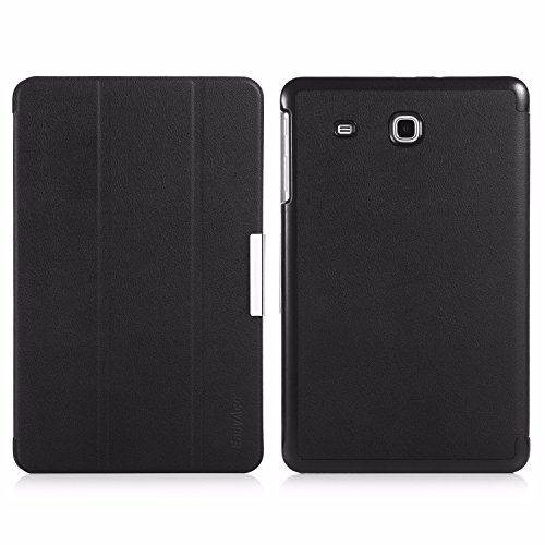 EasyAcc Samsung Galaxy Tab E 9.6 Kunstleder Schutzhülle mit Standfunktion für Samsung Galaxy Tab E T560/T561 (9,6 Zoll) Tablet-PC, Schwarz - 5