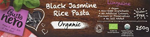 Gusto Nero Organic Black Jasmine Rice Linguine, 250 g, Pack of 12