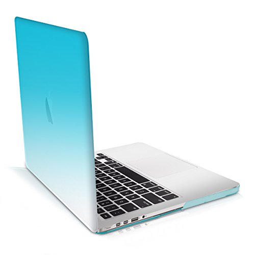kwmobile Hardcase Laptop Hülle für Apple MacBook Pro Retina 13" (ab Ende 2012) - Zwei Farben Design Hellblau Transparent dünne gummierte Schutzhülle Cover Case Tasche