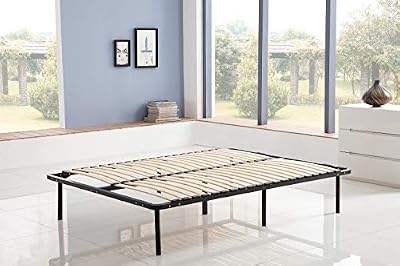 Kosmi - Sommier à Lattes 140x190 cm sur Pieds pour lit 2 Places, 7 Pieds, 40 Lattes en Bois multiplis, sommier en kit à Monter