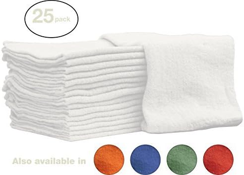 Nabob Wipers Shoptowelwhitw Auto-Mechanic Shop Towels Rags, 100% Cotton Commercial Grade Perfect for Your Home, Garage and Auto, White, 14 L, 25 Piece by Nabob Wipers