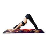 YISHU Mandala Tapis de Yoga Fin et léger Pliable Antidérapant Caoutchouc Naturel Travel Fitness Gymnastique Outdoor Sport 180 x 68 cm, Muster-F