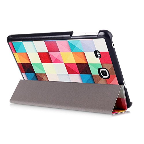 Galaxy Tab A T280 Hülle, PU Ledertasche im Bookstyle Leder hülle für Samsung Galaxy Tab A (2016) 17,8 cm (7 Zoll) SM-T280 Tasche Hülle Flip Case Cover Schutzhülle Skin (Bunte Würfel) - 6