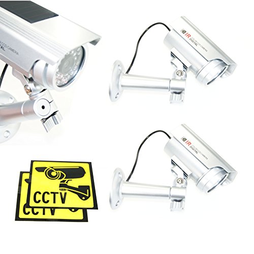 Ex-Pro® Silber Schwarz Solar Akku Speed Dummy Fake-CCTV Sicherheit Kamera Kamera mit Solar Pannel für Blitz LED, IR-Flächenvorhang Ex-Pro® Silber Schwarz Solar Akku Speed Dummy Fake-CCTV Sicherheit Kamera Kamera mit Solar Pannel für Blitz LED, IR-Flächenvorhang