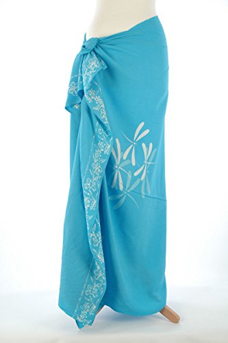 Turquoise New Dragofly Batik Sarong