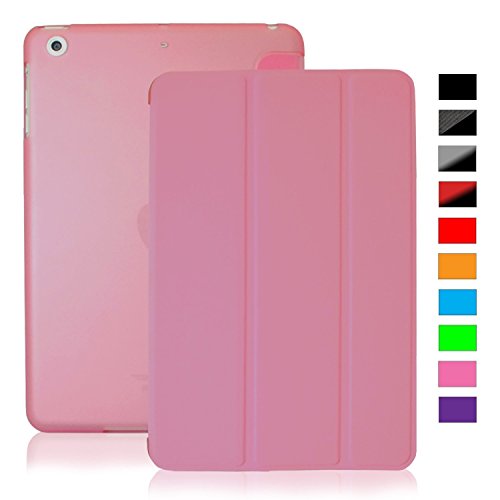 Khomo iPad Mini 4 Hülle Case Rosa Transparent Gehäuse mit doppelten Schutz ultra dünn und leicht, Smart Cover - Clear Pink