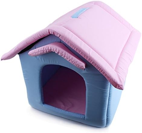 UMALL Cuddly Cave for Small Dogs Houses Indoor House Bed for Puppy Beds Foam Padding Soft Mats (BL-Material in Polyesterfüllung)