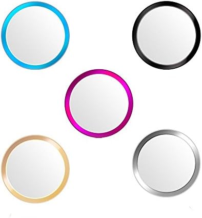Doutop iPhone 8 Home Button Sticker 5 in 1 Touch ID Sticker for iPhone 8 Plus 7 6S 6 5S iPad Air 2 iPad Pro Mini 5 Colors White &amp; Silver / Gold / Pink / Blue / Black (White-5in1)