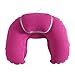 Produktbild lailongp U-förmiges Reise-aufblasbares Nackenkissen, Auto-Kopfstütze-weiche Luft sprengen Kissen, heißes Rosa
